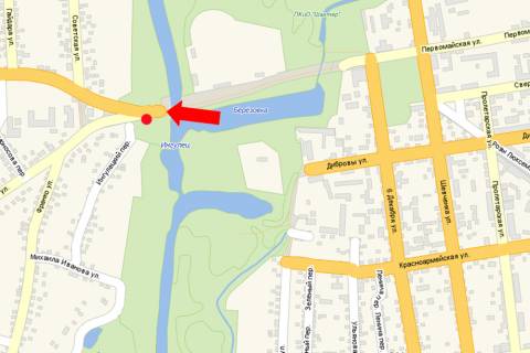 Billboard  in Oleksandria, 3x6  Persotravneva st., bila mostu, r. Ingulec' scheme