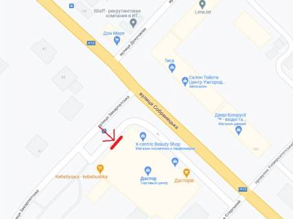 Video Billboard A in Uzhgorod, 3x6  Sobranec'ka st., 89 - Zakarpats'ka st., fasad TC "Dastor", pravij , rolik 10 sek. v bloci 2 hv., z 7:00 do 18:00 - 428869 scheme