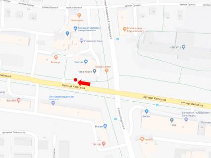 Citylight A in Rivne, 1.8x1.2  Kiivs'ka st., zupinka "Skola No12", bila OC "Politon", v centr, A1 scheme