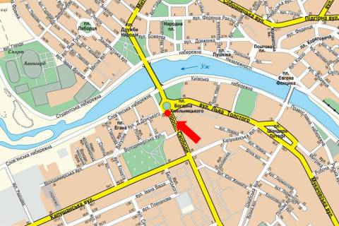 Citylight B in Uzhgorod, 1.8x1.2  Svobodi av., 2 / Hmel'nickogo pl. scheme