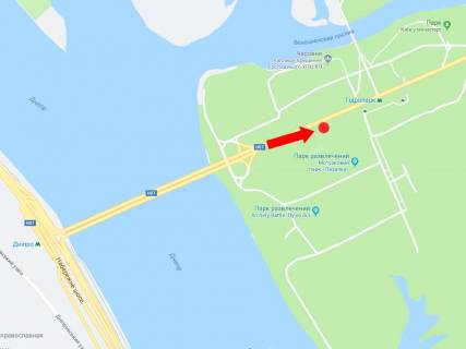 Prismatron, Prism A in Kyiv, 3x6  Brovars'kij av., za mostom metro, ​​300 m st. m. "Gidropark", z centru - 180459 scheme