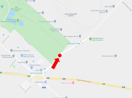 Billboard A in Kyiv, 6x3  Staroborispil's'ka st., rozdil'nik, v storonu st.m. "Cervonij hutir", st. Borispil's'koi scheme