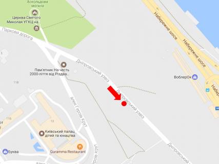 Citylight A in Kyiv, 1.8x1.2  Dniprovs'kij uzviz No2, v bik Nabereznogo sose scheme