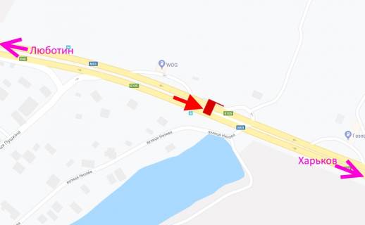 Billboard B in Korotich, 3x6  Траса Київ - Харків, 466 км - с. Коротич, АЗС "WOG", (1), у бік м. Харків scheme