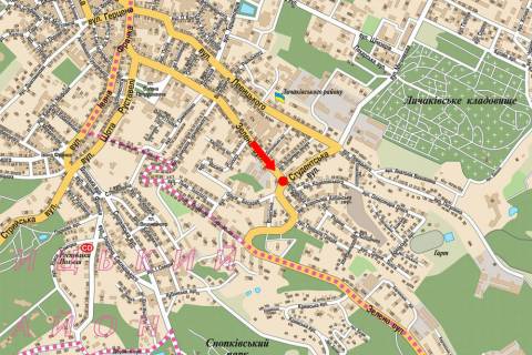 Scrolller, Scroll  in Lviv, 2.3x3.14  Zelena st., 72 / Students'ka st., z centru - 456055 scheme