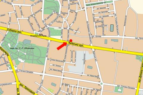 Citylight  in Rivne, 1.8x1.2  Kiivs'ka st., 4, navproti Ukreksimbanku scheme