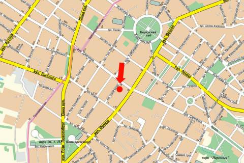 Citylight A in Poltava, 1.8x1.2  Sevcenka st. / Novij Bazar st., 1, Central'nij rinok, bila magazinu "Vzuttevij Bum" scheme