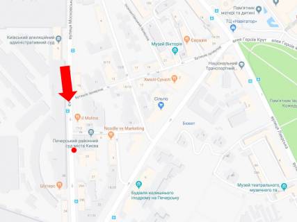 Citylight A in Kyiv, 1.8x1.2  Moskovs'ka st., 23, v storonu Klovs'kogo uzvozu scheme