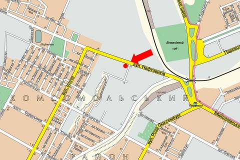 Billboard B in Kherson, 3x6  Naftovikiv st., 15, bila avtosalonu "Lider", STO (flazok) scheme