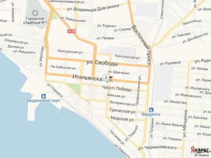 Citylight B in Berdyansk Ital'anskaa st., 60 - Central'naa st. scheme