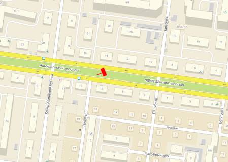 Billboard  in Odessa, 3x6  Admiral's'kij av. - Dokova st., v centr scheme