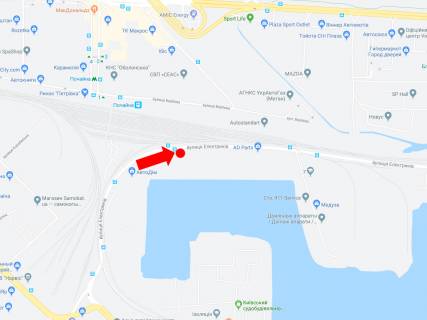 Billboard A in Kyiv, 3x6  Elektrikiv st., 12, navproti, v storonu st. Naberezno-Ribal's'koi scheme