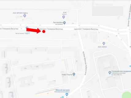 Video Billboard A in Kyiv, 3x6  Шухевича пр. (колиш. Ватутіна пр.), 26, навпроти АЗС БРСМ, в сторону Троєщинського ринку, з центру - 583860 scheme