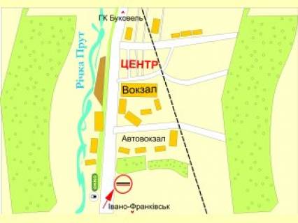 Billboard  in Yaremche, 3x6  Svobodi st., bila AZS "Okko" scheme
