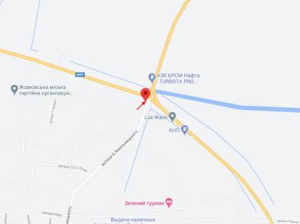 Billboard B in Zhovkva Hmel'nic'kogo st., viizd z mista, v storonu m. Cervonograd scheme