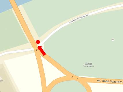 Prismatron, Prism A in Uzhgorod, 3x6  Hmel'nic'kogo pl. / Kiivs'ka naberezna, pered mostom - 110076 scheme