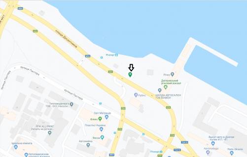 Backlight A in Dnipro (Dnipropetrovsk), 8х4  pl. Desantnikiv, rickovij vokzal, ruh u bik z/m Cervonij Kamin' scheme