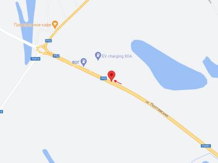 Billboard A in Loboykivka, 6х3  N-31, km 41+200 (pravoruc), Sose Poltavs'ke, ruh z Dnipra, pered AZK VOG, pered roz'azkou na s. Elizavetivka (m. Kam'ans'ke), s. Lobojkivka scheme