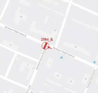 Billboard B in Kherson Naftovikiv st. - Boguna st. (kolis. Illica st.) scheme