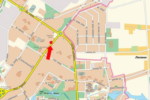 Billboard  in Lutsk, 3x6  Sobornosti av., 6, bila supermarketu "Nas kraj" scheme