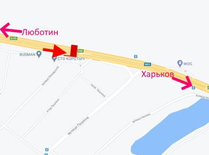 Billboard A in Korotich, 3x6  Траса Київ - Харків, 465 км - с. Коротич, СТО, (2), у бік м. Харків scheme