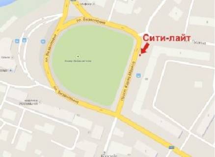 Citylight  in Krivy Rig, 1.8x1.2  Marksa av., 48 - Vizvolenna pl. scheme