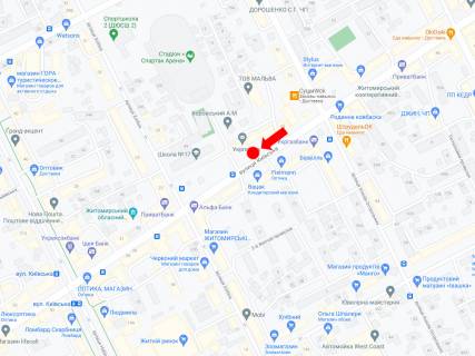 Backlight A in Zhytomyr, 2.3x3.14  Kiivs'ka st., 55,  bila stadionu "Spartak", v centr scheme