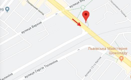 Billboard B in Zaporizhzhya, 6х3  Sobornij prosp. - Sergia Tulenina st. scheme