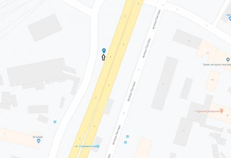 Billboard B in Dnipro (Dnipropetrovsk), 6х3  z'izd z Amurs'kogo mostu na Pravij bereg scheme