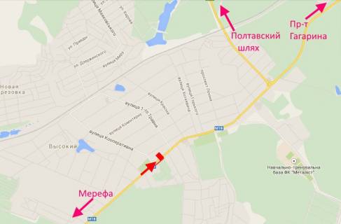 Billboard A in High, 3x6  Сімферопольське шосе - с. Високий, в'їзд в місто scheme