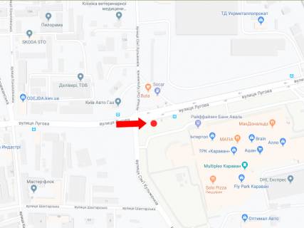 Video Billboard A in Kyiv, 3x6  Лугова вул. - Сім'ї Кульженків вул. (колиш. Дегтяренка вул.), біля ТРЦ "Караван", на світлофорі, в сторону Богатирської вул. - 583739 scheme