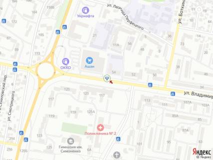 Prismatron, Prism A in Lviv, 6x3  Velikogo V. st., 54 (200 m do perehresta z Kul'parkivs'ka st.), (AZS "OKKO", TC "Asan-Siti", piceria "Celentano", Nova posta No58, Bank Osadbank, ATB-Market), v napramku I.Vigovs'kogo st. - 254144 scheme