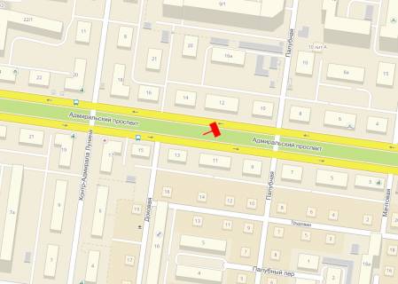 Billboard  in Odessa, 3x6  Admiral's'kij av., 12, v centr scheme