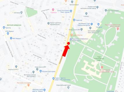 Citylight A in Lviv, 1.8x1.2  Kul'parkivs'ka st. 95, (zup. "Kul'parkiv"), v centr scheme