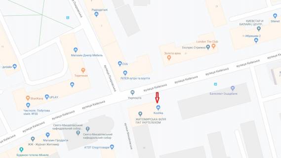 Video Billboard B in Zhytomyr Kiivs'ka st., 20, v storonu st. Teatral'nij, rolik 10 sek, 1 vihid / 10 hv, vartist' za 3162 pokazu v misac' (102 na dobu), 6: 00-22: 00 - 286613 scheme