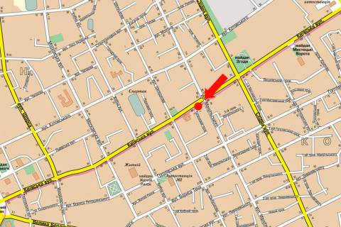 Citylight B in Zhytomyr, 1.8x1.2  Kiivs'ka st., 84, bila Privatbanku scheme