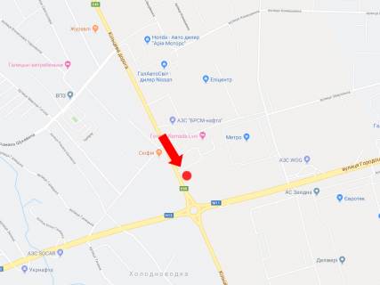 Billboard B in Lviv route, 3x6  Kil'ceva doroga, s. Zimna Voda, bila supermarketiv "Epicentr", "METRO", nizna scheme