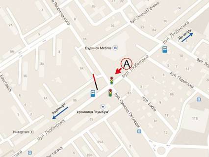Billboard A in Lviv, 3x6  Lubins'ka st. - Avornic'kogo st. - Petluri st., livij scheme