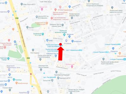 Citylight B in Lviv, 1.8x1.2  Zamarstinivs'ka st. 25 (zup. "Palac Kul'turi Hotkevica"), z centru scheme