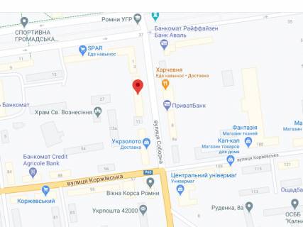 Billboard A in Romney Soborna st., 9, apteka "Med Servis", NoH020, prajs za rolik 10 sek 1 vihid/5 hvilin, z 8:00-22:00. Rozrahunok dla insih parametriv translacii utocnujte u menedzera. scheme