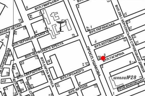 Billboard B in Kherson Usakova av. - Gagarina st., 3 scheme