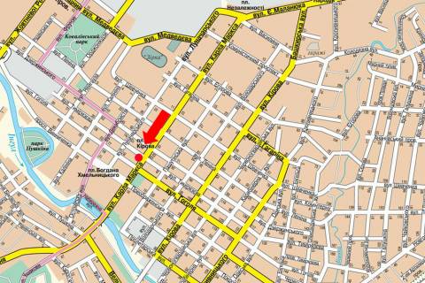 Citylight  in Kropyvnytskyi (Kirovograd), 1.8x1.2  V. Perspektivna st. (kol. Marksa st.) / Karpi st. (byvs. Timirazeva st.) scheme