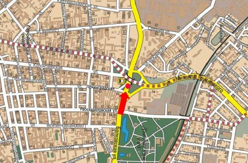 Prismatron, Prism A in Odessa, 3x6  Balkivs'ka st. 54 / Grusevs'kogo st., rozdil'nik, do mostu, AZS "Katral", v bik Grusevs'kogo st., prava - 143602 scheme