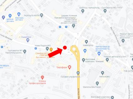 Billboard A in Ternopil, 3x6  Zivova st. / Mikulinec'ka st., kil'ce scheme