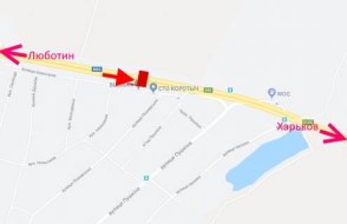 Billboard A in Korotich, 3x6  Траса Київ - Харків, 465 км - с. Коротич, СТО, (1), у бік м. Харків scheme