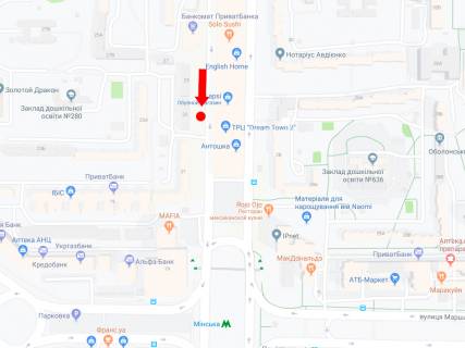 Billboard A in Kyiv, 3x6  Obolons'kij av., 23, TRC "Dream town", v storonu st. m. "Mins'ka" scheme