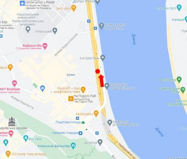 Video Billboard A in Kyiv, 1.8x1.2  Набережно-Хрещатицька вул., 9, на р/п, (1-1), у бік Гаванського мосту - 583562 scheme