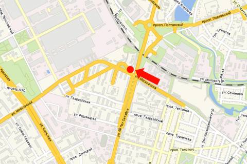 Billboard A in Kremenchuk, 3x6  Pugacova st. / Svobodi av. (kol. 60-ricca Zovtna st.), bila AZS scheme