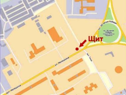 Billboard B in Krivy Rig, 3x6  Volodimira Velikogo (kol. Meleskina) st., 94 - kil'ce Artema scheme