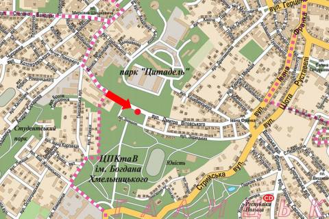 Scrolller, Scroll A in Lviv, 2.3x3.14  Vitovs'kogo st., park im. Bogdana Hmel'nic'kogo, zupinka - 470925 scheme